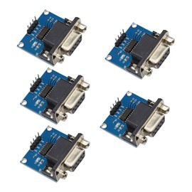 VKLSVAN 5pcs MAX3232 RS232 TTL Converter Module COM Serial Port Board 3.3V-5V DB9