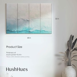HushHues 8-Pack Art Acoustic Panels 48x32 Inches Acoustic Wall Panels- Stylish Sound Absorbing Panels for Recording Studios, Offices, Home, Easy Installation