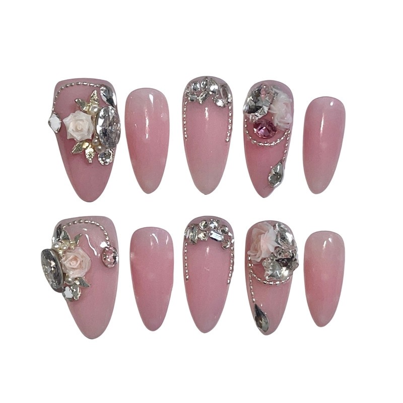 Cheongcho Petal Handmade Nail Tips - Round / 청초페탈 수제네일팁