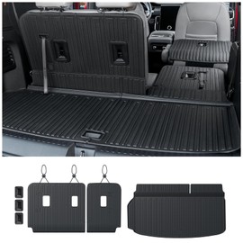 JOULARISE Cargo Mat Backrest Mats for 2024 2025 GMC Acadia 6/7 Seats Accessories, All-Weather TPE Protector Cargo Liner Trunk Mat Seat Back Covers (24-25 6/7 Seats-3rd Row Backrest Mats&Cargo Mat)