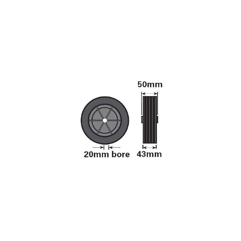 Trailer caravan jockey wheel spare plastic wheel Pt no. LMX448