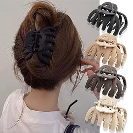 Hair Clip Large Thick Hair 4 Pieces 9.5 cm Hair Clips Women's Non-Slip Claw Clip, Hair Styling Accessories for Women Girls Hair Clips Set