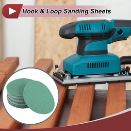 HEROFFIX 50 Pcs Car Wood Sanding Discs Smoothing Hook Loop Sanding Sheets 6" 60 Grit Green Aluminum Oxide