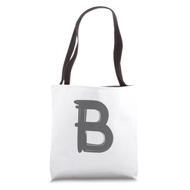 Creative Bold Dark Grey Letter B - Alphabet - Marker Design Tote Bag