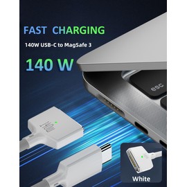 Dorwrnln 140W USB C to Magnetic 3 Charging Cable for MacBook Pro/Air (14/16/13/15-inch, 2023/2022/2024), 6.6FT