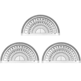 LICQIC 3Pcs Clear Plastic Protractor 180 Degrees 4 Inches for Angle Measurement, Student Maths, Classroom, School Office