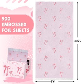 AmazingSpark Pink Bow Hair Foils for Highlighting, 5"w x 10.75"L Aluminum Pop up Hair Foil for Stylist Color Application and Highlighting Services, Non Slip 500 Pop up Foil Sheets
