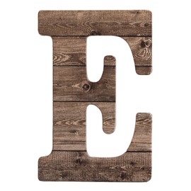 COLLECTIVE HOME - 12" Wood Letters for Wall Decor, Rustic Wall Sign, Decorative Hanging Alphabet Signs, House Number, Decorations for Wedding Birthday Housewarming Party, Wood. (E)