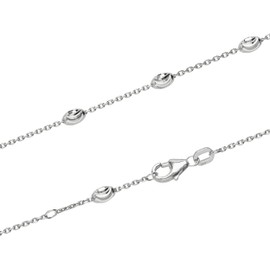 NKlaus 25 cm Anklet Anchor Chain Diamond-Coated 925 Silver or Gold-Plated Anklet Silver, Silver, No gemstone