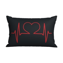 Nurse and Heart EKG Nursing Pillowcase for Hair and Skin, Queen Size (20x30 inches) Bed Home Decor Pillow Cover - Soft and Cozy Brushed Microfiber - Hidden Zipper Closure Print
