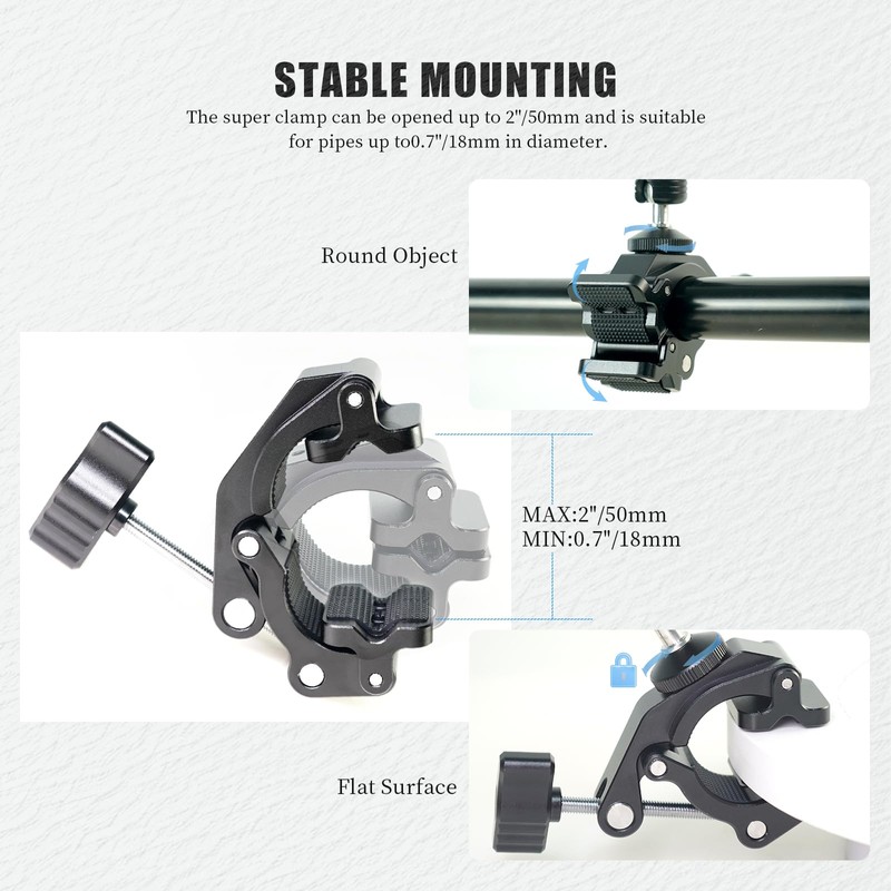 FIFIELD Heavy-Duty Articulating Magic Arm Clamp Mount with Super Clamp,