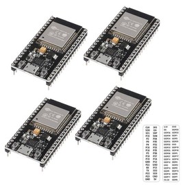 4pcs 38pin ESP-WROOM-32 ESP32 ESP-32S Development Board 2.4GHz Dual Mode WiFi + Bluetooth Dual Cores Microcontroller Processor Integrated with Antenna RF AMP Filter AP STA for Arduino IDE