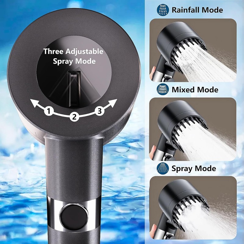 DFENGDF Filtered Shower Head with Handheld 3 Spray Modes High