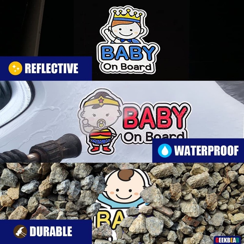 Baby on board sticker car (01. Basic Boy)