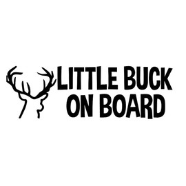 Little Buck on Board Sticker- 5" Decal {Black}- Little Hunter, Baby on Board Sticker, Funny Baby on Board, Baby Hunter Sticker, Hangover Baby, SIX805B