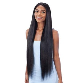 Shake N Go Organique Synthetic Lace Front Wig - LIGHT YAKY STRAIGHT 36" (1B, Natural Black)