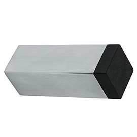 49.990.03 Aperit Stainless Steel Wall Door Stopper | Door Buffer | Square | 25 x 25 x 78 mm | Design | Complete | Rubber Buffer Black
