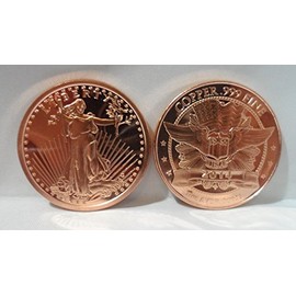 1 OZ. Saint Gaudens .999 Fine Copper Bullion Art Round