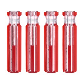 HARFINGTON 4pcs Pre-Drilled Blank Screwdriver Tool Handles 5.3mm Hole 80mm Length PVC Plastic Replacement Grips, Clear Red
