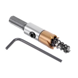 Kozelo 1 x Hole Saw - [13 mm] HSS (High-Speed Steel) 4341 Drill Hole Cutter for Stainless Steel, Aluminium, Metal, Wood, Plastic, Titanium-Coated, Triangular Shaft