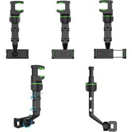 Universal 360° Car Rearview Mirror Rotation Adjustable Phone Holder Mount Multifunction
