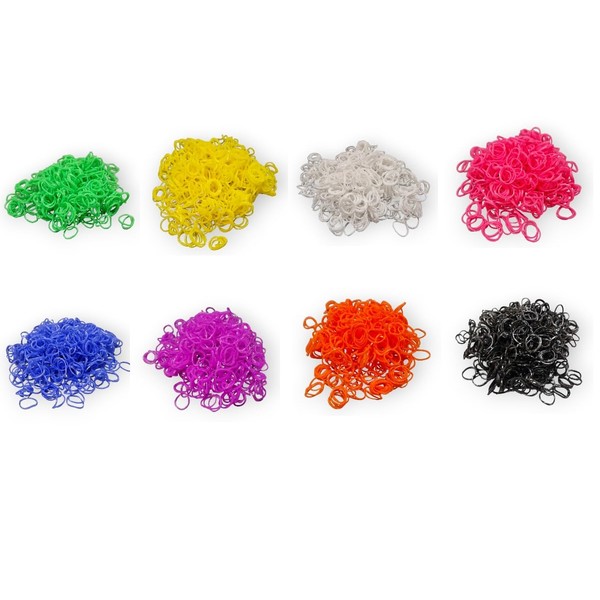 Loom Bands Set for Children, 4800 Rubber Bands, 8 Bags