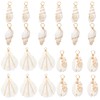 SUNNYCLUE 1 Box 24Pcs 4 Styles Natural Seashell Charms Cowrie