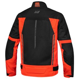 WARDLER TORNADO Mesh Motorcycle Jacket Men, Riding Jacket, Lightweight for Summer, Sportsbike, Biker Jacket, CE Level 1 Armor, HI VIS (US, Alpha, X-Large, Regular, Tall, Black-Neon Red)
