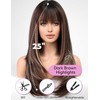 WOKESTAR Brown Wigs for Women Layered Straight Long Wig with