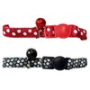 Cat Collar with Bell Red Pokka Dots Quick Release Safety