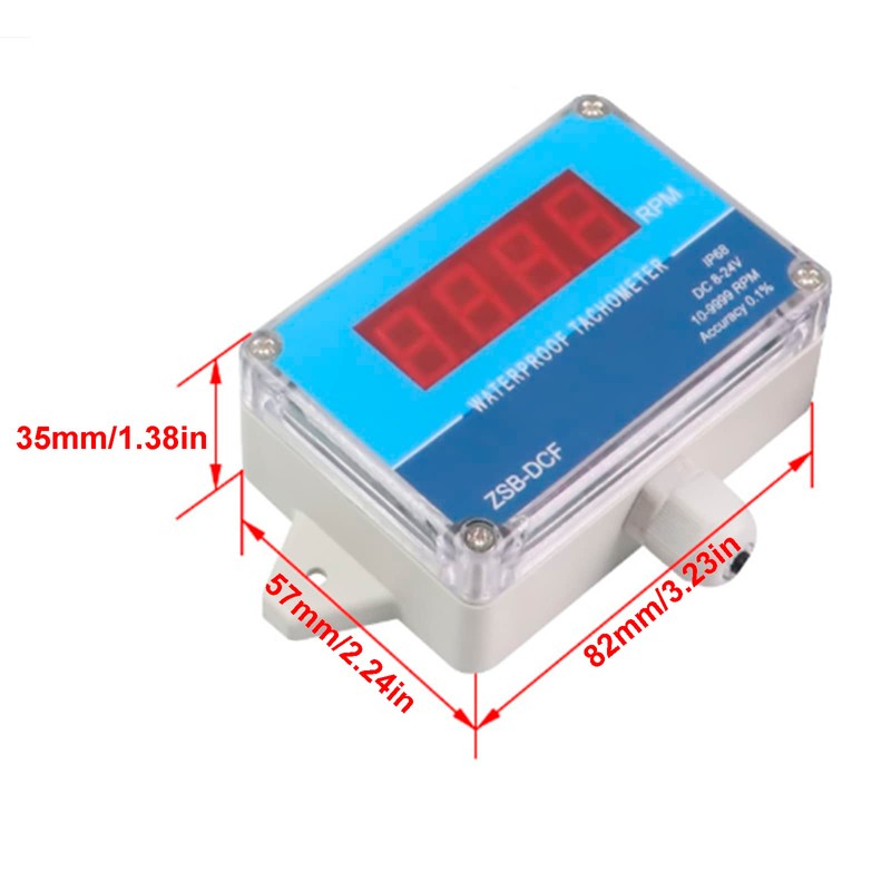 Frezon DC 8-24V IP68 Waterproof Hall Tachometer Digital LED Motor
