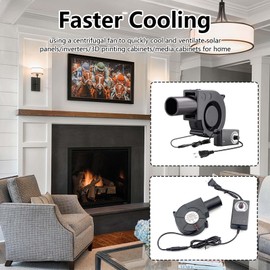 Turbo Fan Centrifugal Fan 12 V Adjustable Cooling Fan Turbine Fan 220 V Fan with Speed Controller for Picnic Camping Heaters Grill BBQ Ventilation Inflatable Fireplace Stove