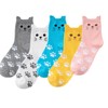 Mikitutu 5 Pairs Women's Cat Socks, Funny Animal Paw Print