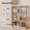 FANYUSHOW Glass Display Cabinet with Double Door and Lock, Quick-Install