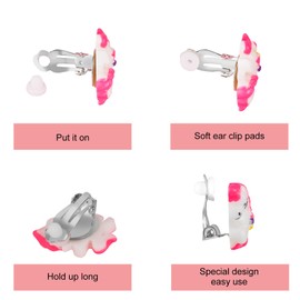 Hicdaw 25Pairs Clip On Earrings For Girls Play Earrings for Party Favor Kids Princess Play Jewelry
