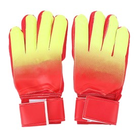 1 Pair Soccer Goalkeeper Gloves Abrasion Resistant Non Slip Soccer Goalie Glove Ergonomic Strong Grip Finger Protection Football Gloves Fluorescent Red No.10
