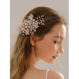 JWICOS Wedding Hair Clip Rhinestone Silver Bridal Hair Comb for Women Wedding Hair Accessories for Brides Bridal Hair Piece Headpiece for Women and Girls (Silver)