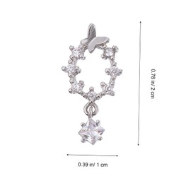 Healeved 3pcs Multi-functional Zircon Jewelry Nail Art Studs Diy Manicure Charms Nail Art Decals Decorative Decor Hotfix