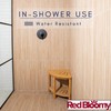 Red Bloomy Bamboo Shower Bench, Shower Stool with Storage Shelf