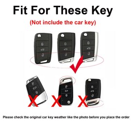 TECART Keyring Car Key Case Flip Folding Key Fob Holder Cover TPU fit for VW Volkswagen Polo Golf 7 MK 7 TIGUAN Jetta 4 Skoda Octavia Superb Kodiaq Karoq Seat Ateca 3 Buttons Keyring Keychain Gray