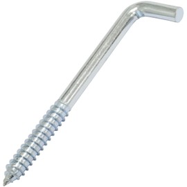 AERZETIX - C72805 - Set of 5 L-Shaped Screw-On Brackets Ø10x121 mm - Angle Hook with Self-Tapping Screw - Galvanised Steel - Silver