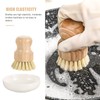 Bamboo Scrub Brushes with Ceramics Holder Mini Palm Scrub Brush