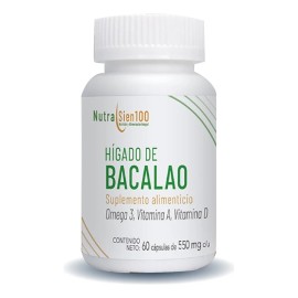 Hígado Bacalao Nutrasien100 Aceite Vit D Y A, 60 Cápsulas. Sabor Sin Sabor