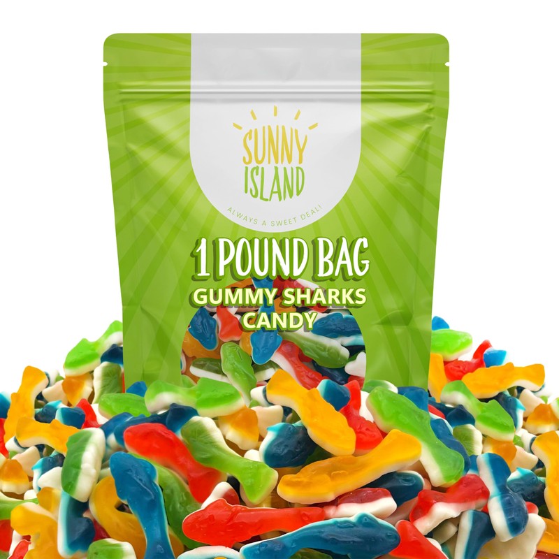 Gummy Sharks Candy | 1-Pound Bag | Assorted Flavors -