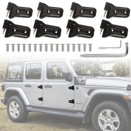 Wocch for Jeep JL Door Hinges 8Pcs Heavy Duty Black Aluminum Alloy Door Hinge Kit Replacement w/Pins Screws Tools for Jeep Wrangler JL JLU Gladiator JT 2018-2026