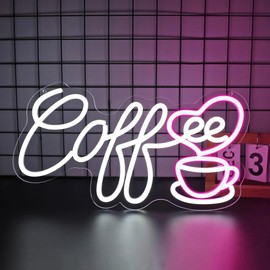 Gdbkabf Coffee Neon Sign, Neon Signs for Wall Decor Neon LED Signs Room Neon Light Up Signs Home Decor for Business Cafe Restaurant Club Party Bar Shop USB Operated