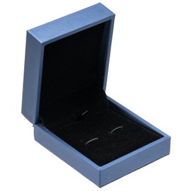 Giftop PU Leather Small Cufflink Gift Box Jewelry Display Case (Blue)