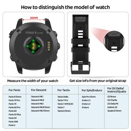U-LIMVE Watch Band for Garmin Fenix 8 51mm/7X/6X/5X/3/Quatix 8 51mm