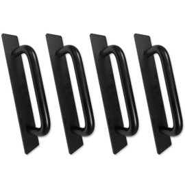 TEAONE Push Pull Helper, 4 PCS Sticky Cabinet Handle for Window, Sliding Door, Closet (Black, 14.8cm/5.82in)