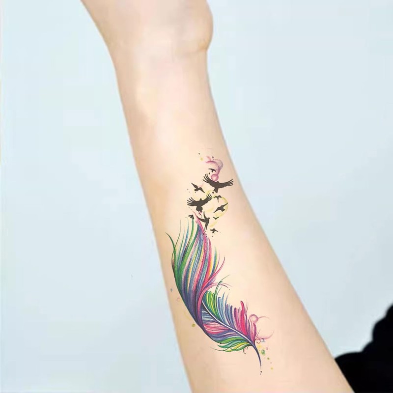 Oottati 2 Sheets Small Tiny Hand Temporary Tattoo Stickers Colorful